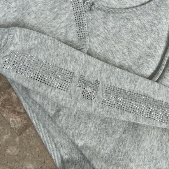 NWT Victoria’s Secret Pink cropped rhinestone hoodie - Picture 2 of 6